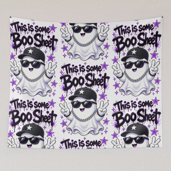 Item preview, Funny Ghost Boo Sheet Spooky Character designed and sold by Phantom Hollow.