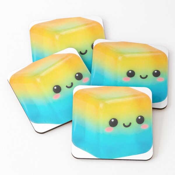 Item preview, Kawaii Rainbow Cube Squishy Happy Face Toy designed and sold by DofinaSur.