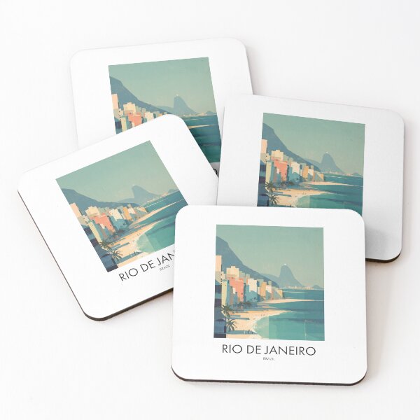 Item preview, Rio de Janeiro – Beach and Sugarloaf Mountain Travel Print, Brazil designed and sold by MarkedArtPrints.