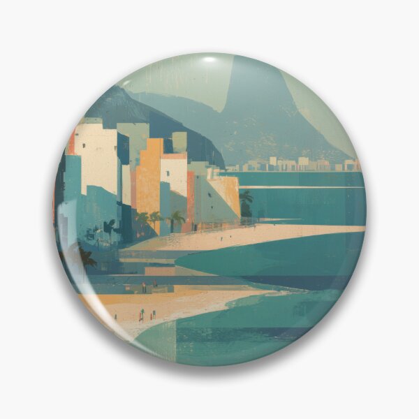 Item preview, Rio de Janeiro – Beach and Sugarloaf Mountain Travel Print, Brazil designed and sold by MarkedArtPrints.