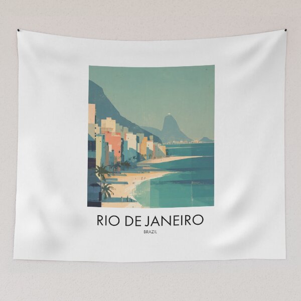 Item preview, Rio de Janeiro – Beach and Sugarloaf Mountain Travel Print, Brazil designed and sold by MarkedArtPrints.
