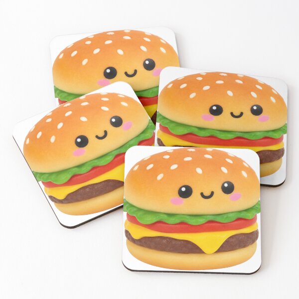 Item preview, Kawaii Burger Squishy Cute Happy Face Toy designed and sold by DofinaSur.