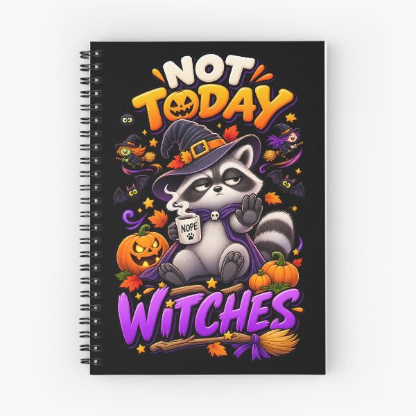 Item preview, Not Today Witches Funny Halloween Raccoon designed and sold by Yomere.