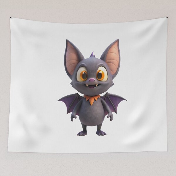 Item preview, Cute Cartoon Bat with Big Orange Eyes Funny Halloween Character designed and sold by Kruti Collection.