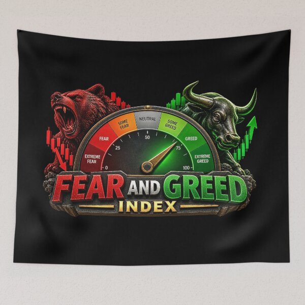 Item preview, Fear and Greed Index Stock Market Bull Bear designed and sold by NOVYXEL.