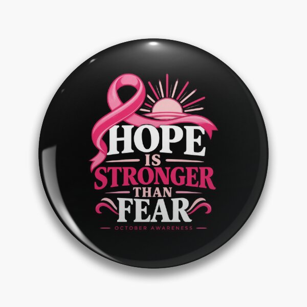 Item preview, Hope Is Stronger Than Fear Breast Cancer Awareness Pink Ribbon designed and sold by Uglyandcute.