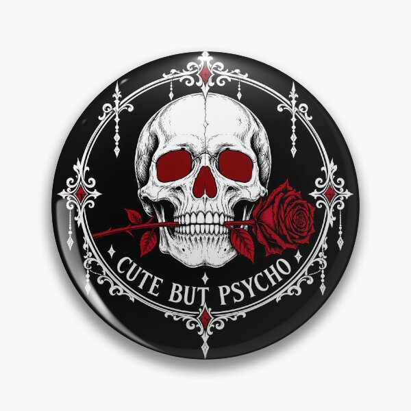 Item preview, Goth Aesthetic Skull & Crimson Rose - Cute But Psycho Vintage Dark Art   designed and sold by DesignStudio-JM.