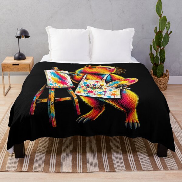 Item preview, Artist Capybara Colourful Painter Animal Design designed and sold by JesterKrewArt.