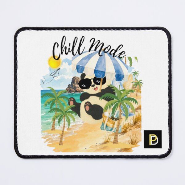 Item preview, Chill Mode Cute Panda Beach Vacation Summer Aesthetic designed and sold by SMinimalist613.