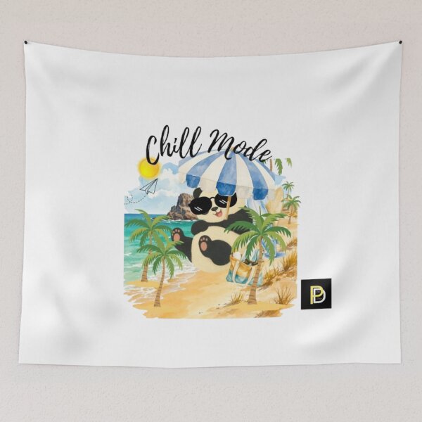 Item preview, Chill Mode Cute Panda Beach Vacation Summer Aesthetic designed and sold by SMinimalist613.