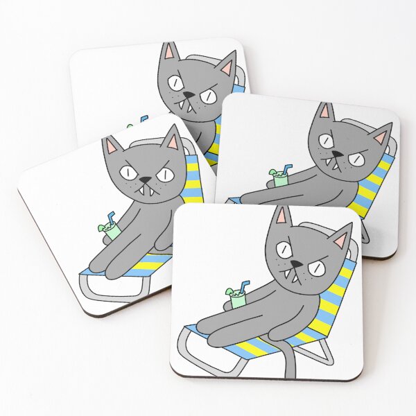 Item preview, mean cat beach chair designed and sold by motherbrainart.