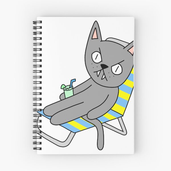 Item preview, mean cat beach chair designed and sold by motherbrainart.