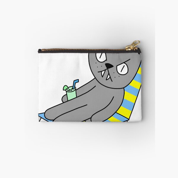 Item preview, mean cat beach chair designed and sold by motherbrainart.
