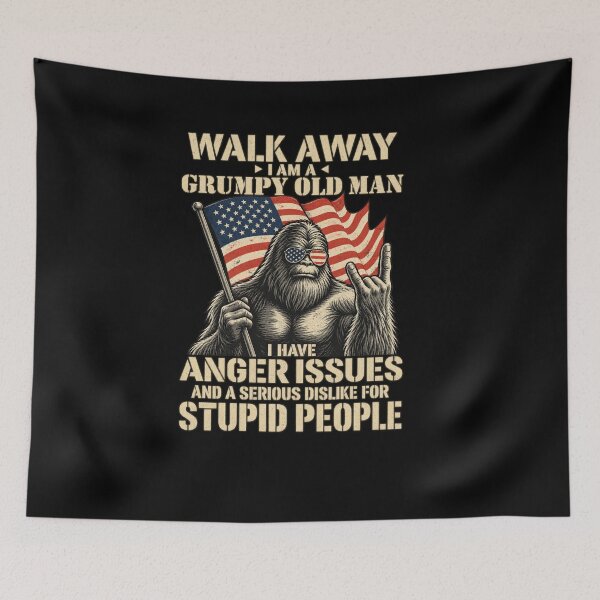 Item preview, Grumpy Old Man Funny Grandpa American Flag designed and sold by LASTIQUE-dd.