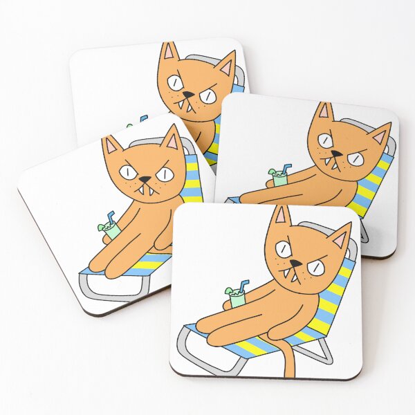 Item preview, mean cat beach chair designed and sold by motherbrainart.