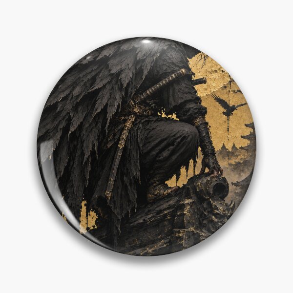 Item preview, Masked Rooftop Swordsman in a Black Feather Cloak designed and sold by MouradStudio.