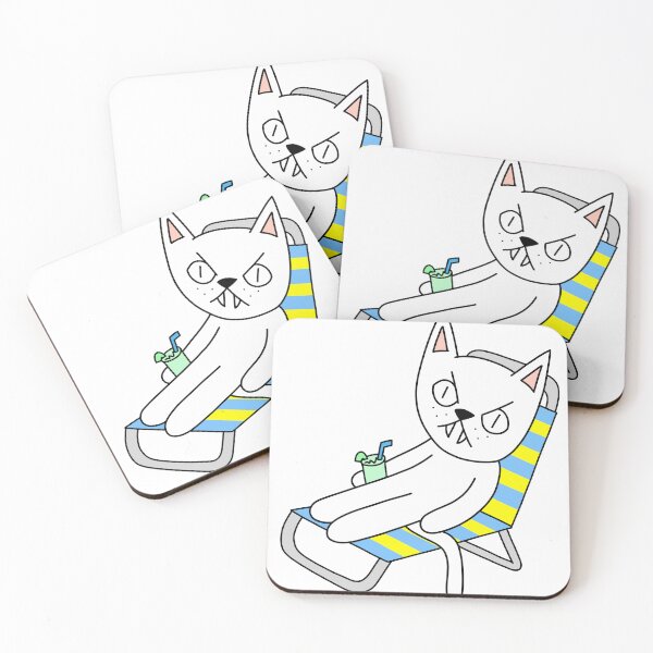 Item preview, Copy of mean cat beach chair designed and sold by motherbrainart.