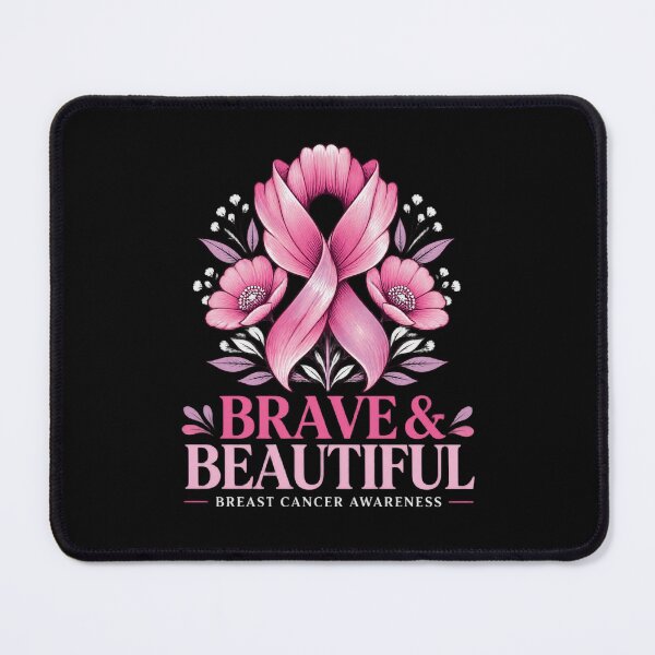 Item preview, Brave and Beautiful Breast Cancer Awareness Pink Ribbon designed and sold by Uglyandcute.