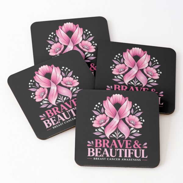 Item preview, Brave and Beautiful Breast Cancer Awareness Pink Ribbon designed and sold by Uglyandcute.