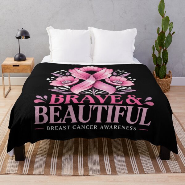 Item preview, Brave and Beautiful Breast Cancer Awareness Pink Ribbon designed and sold by Uglyandcute.