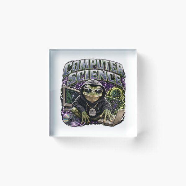 Item preview, Computer Science Frog Vintage 90s Bootleg T-Shirt | Funny CS Major CPU Chain Cyberpunk Hacker Toad Gift designed and sold by illeN-Art-World.