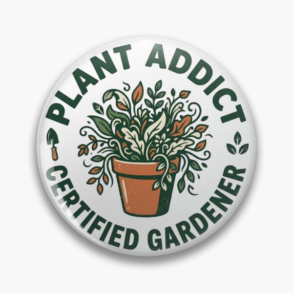 Item preview, Plant Addict Certified Gardener Vintage Botanical Badge Art designed and sold by mood-draftsman.