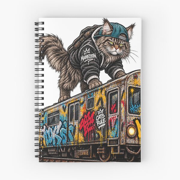 Item preview, Graffiti trained Maine coon cat designed and sold by PurrStreet.
