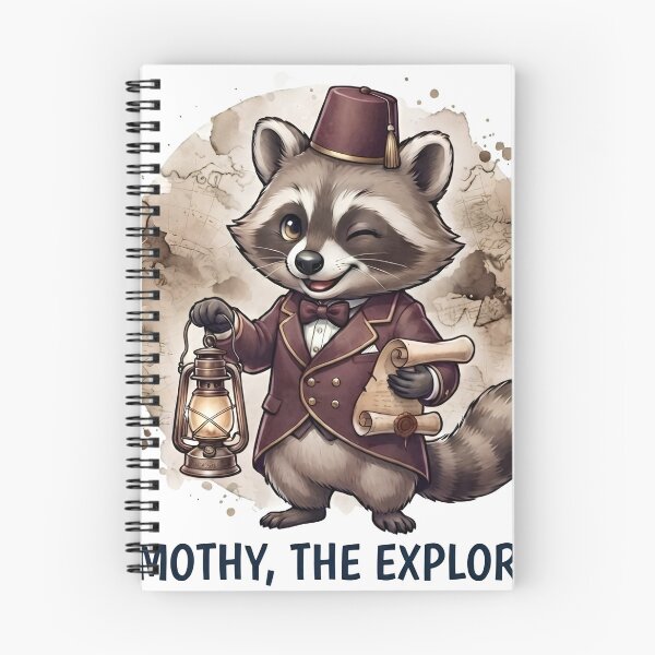 Item preview, Jimothy The Explorer Cute Raccoon Adventure Map Lantern Sticker designed and sold by BS Creations.