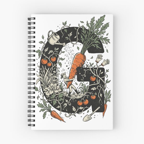 Item preview, Letter G Garden Monogram Vintage Woodcut Giant Carrot Art designed and sold by mood-draftsman.