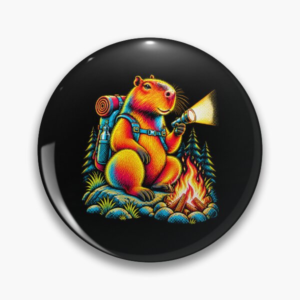 Item preview, Camping Capybara Colourful Outdoor Animal Design designed and sold by JesterKrewArt.