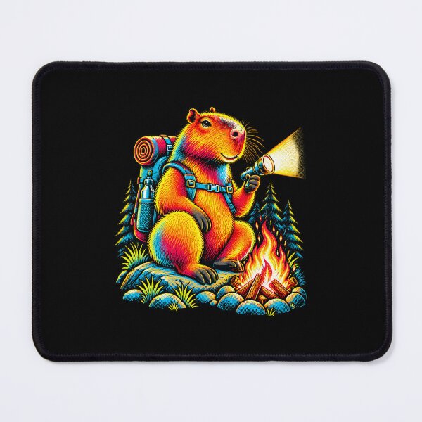 Item preview, Camping Capybara Colourful Outdoor Animal Design designed and sold by JesterKrewArt.