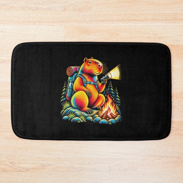 Item preview, Camping Capybara Colourful Outdoor Animal Design designed and sold by JesterKrewArt.