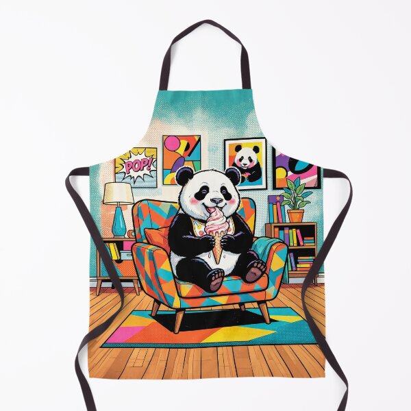 Item preview, Panda Bear Eating Soft Service Ice Cream Cone designed and sold by Home Decor Art.