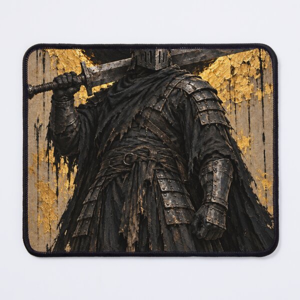 Item preview, Black Armored Knight with a Shoulder Sword and Gold-Rimmed Disk designed and sold by MouradStudio.
