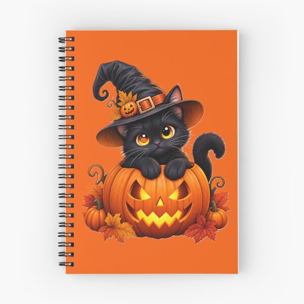 Item preview, Cute Black Cat in Pumpkin Witch Hat Halloween designed and sold by MEGA BAZAAR.