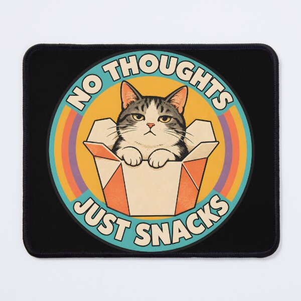 Item preview, No Thoughts Just Snacks Cat Meme designed and sold by MagicTheDog.