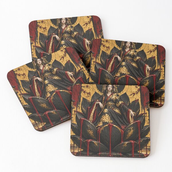 Item preview, Crowned Kimono Woman on a Black Lotus Throne designed and sold by MouradStudio.