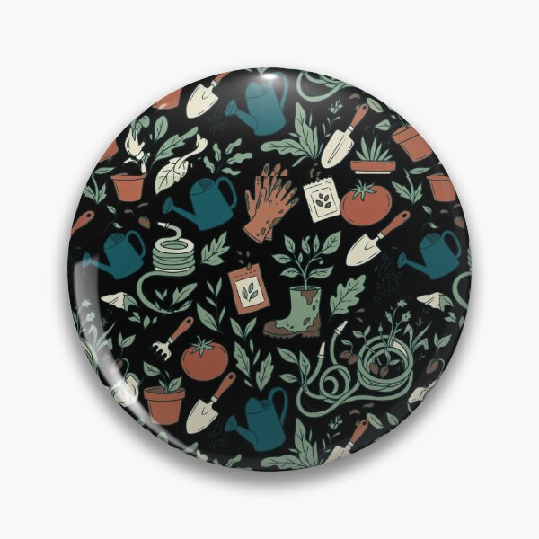 Item preview, Dark Rustic Garden Tools Seamless Pattern Botanical Art designed and sold by mood-draftsman.