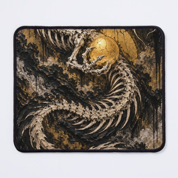 Item preview, Skeletal Dragon Holding a Cracked Gold Orb designed and sold by MouradStudio.