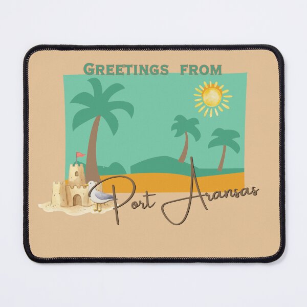 Item preview, Greetings From Port Aransas Texas Retro Postcard Beach Art designed and sold by DonnaRaine.
