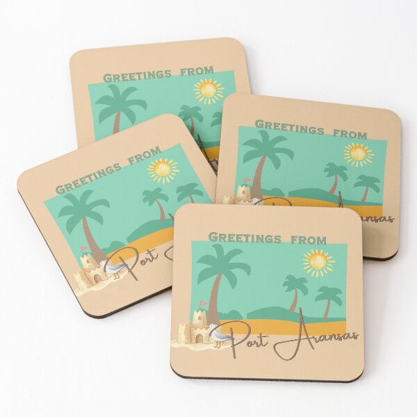 Item preview, Greetings From Port Aransas Texas Retro Postcard Beach Art designed and sold by DonnaRaine.