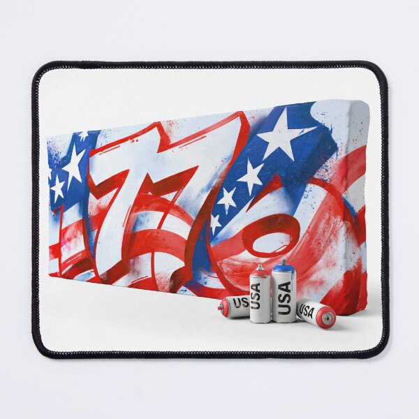 Item preview, American Flag 1776 Graffiti | Patriotic Fourth of July designed and sold by folskullyz.