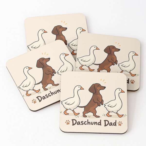 Item preview, Funny Dachshund Dad Shirt - Cute Daschund Dad Walking Geese Wiener Dog Gift designed and sold by Blupunk.