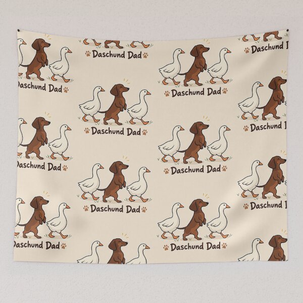 Item preview, Funny Dachshund Dad Shirt - Cute Daschund Dad Walking Geese Wiener Dog Gift designed and sold by Blupunk.