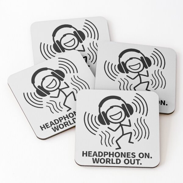 Item preview, Stick Figure Dancing With Headphones On World Out designed and sold by ThreadRiotTees.