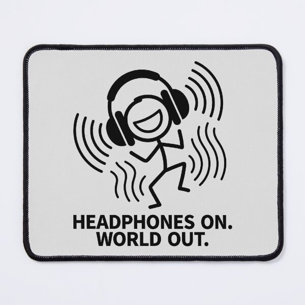 Item preview, Stick Figure Dancing With Headphones On World Out designed and sold by ThreadRiotTees.