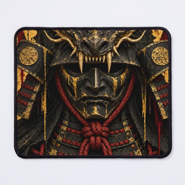 Item preview, Black and Gold Samurai with Horned Dragon Helmet designed and sold by MouradStudio.