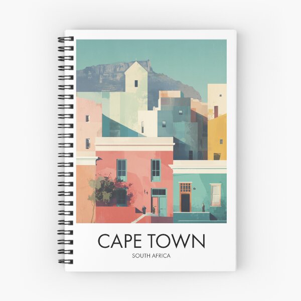 Item preview, Cape Town – Pastel Houses and Table Mountain Travel Print designed and sold by MarkedArtPrints.