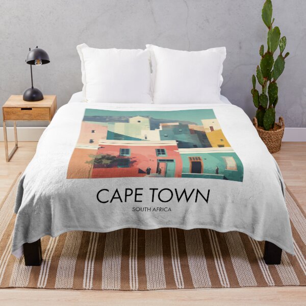 Item preview, Cape Town – Pastel Houses and Table Mountain Travel Print designed and sold by MarkedArtPrints.