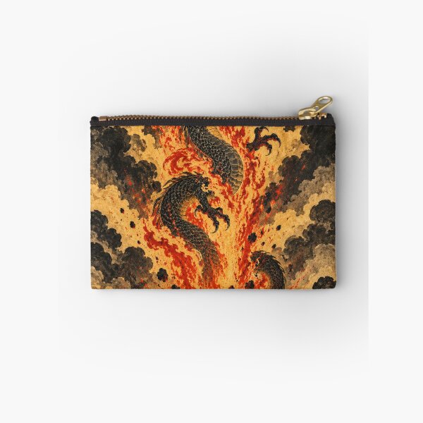 Item preview, Black Serpentine Dragon Rising from an Erupting Volcano designed and sold by MouradStudio.
